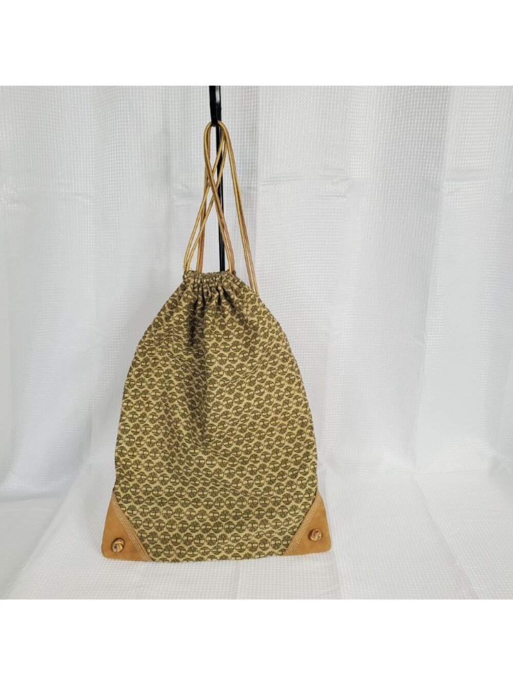 Timberland Cinch Bag Sack Duffel Pull String Canvas Drawstring Carry All Logo - Picture 6 of 9